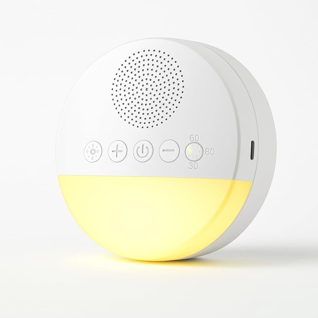 Aparelho de Som Bebê Ruído Branco com 20 Sons Relaxantes - Luz Noturna Suave, Timer com 3 Modos, USB Recarregável, Ideal para Relaxar e Acalmar