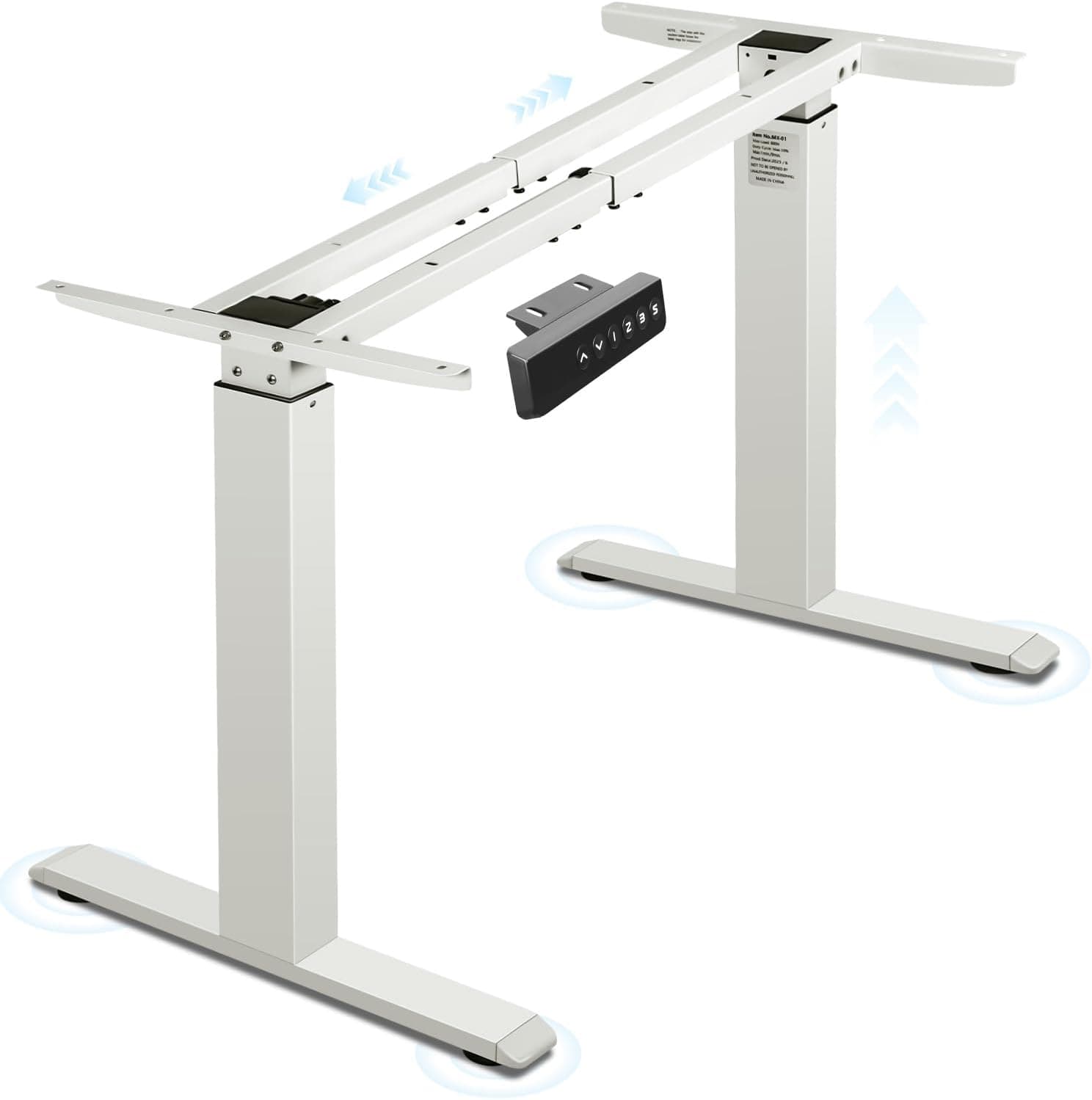 Mesa Eletrica Ajustavel, 47,5*(96~130)*(69~115) CM, Estação de Trabalho com Moldura de Mesa Elétrica, Ajuste de Altura Do Controlador de Memória, Mesa Regulagem Altura